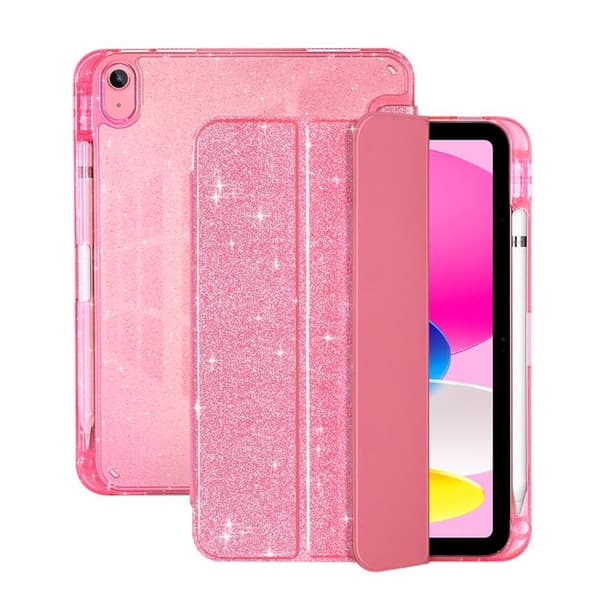 Nettbrettdeksel for iPad A16, med blyantholder, etui for iPad 11, 10. generasjon, smartdeksel, Air 5 Air 4, Rosa