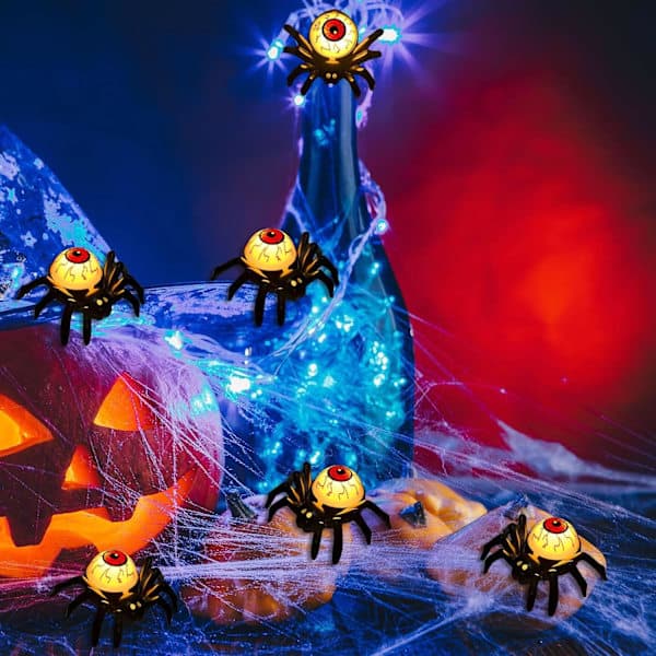 Halloween øye-poppende oransje edderkopplampe-469