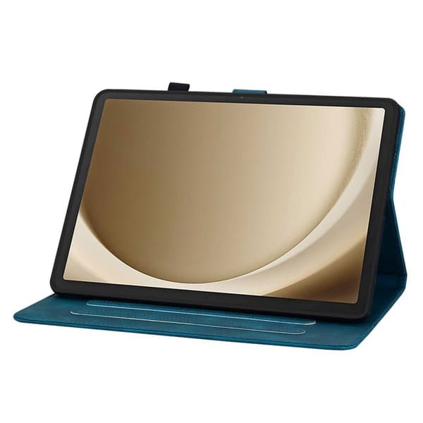 Etui for Samsung Galaxy Tab A9+/A9 Plus - Støtsikkert - PU-skinn - Stativ - Kortspor - Mørkeblå