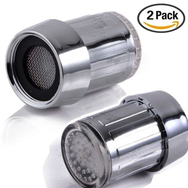 2-pack färgglad LED-vattenkran