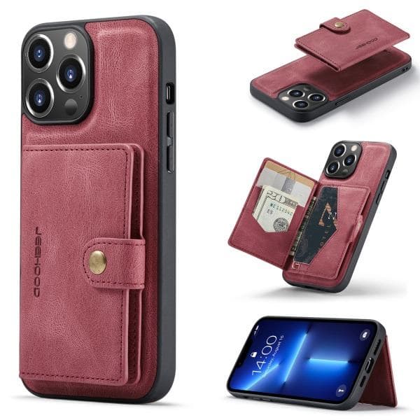 TG iPhone 13 Pro - Praktisk magnetisk etui med kortholder, sort