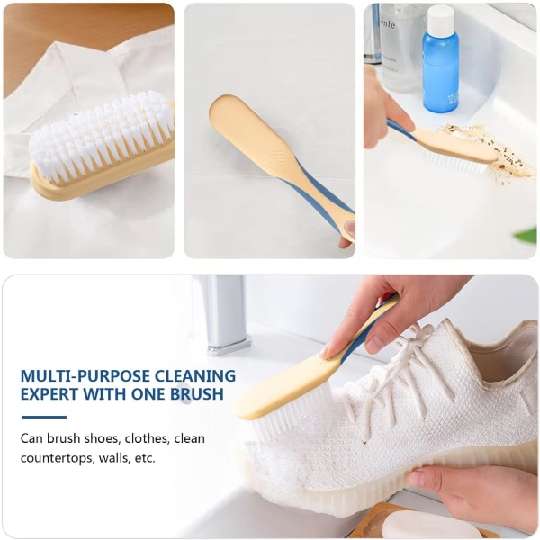 2 stk. skobørster med håndtag, rengøringsbørste til sko, rengøringsværktøj, multifunktionel rengøringsbørste til vaskeri