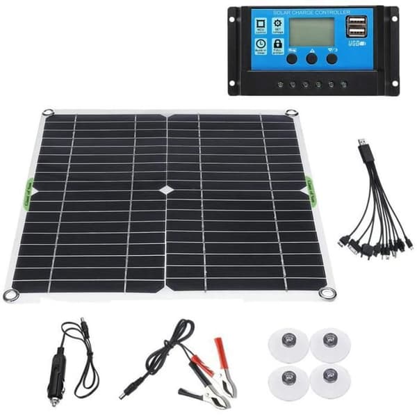 200W 12V Solcellepanelsæt med 100A batterioplader A7