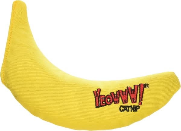 100% ekologisk kattmynta leksak, gul banan 3-pack