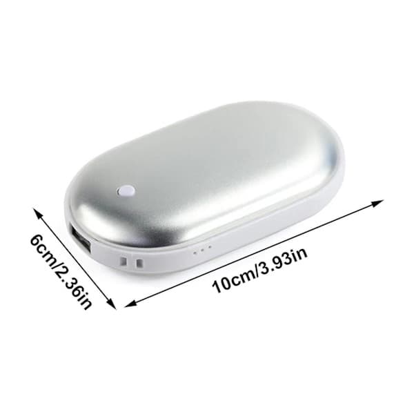 2 kpl Ladattavia käsienlämmittimiä USB-virtapankki Sähköinen taskulämmitin silver