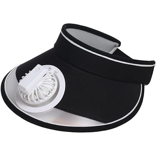 Solskydd keps med fläkt Fläkt keps Solskydd fläkt keps Solskydd keps med fläkt för flickor, pojkar, resor camping fiske sport Black