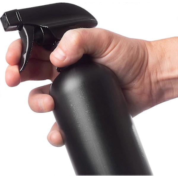 Vattensprayflaskor för hår, trädgårdsskötsel eller strykning, svart plast 500 ml, fin dimma för växter