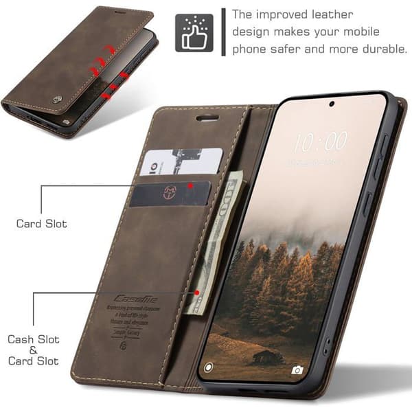 Fodral för Xiaomi Redmi Note 15 Pro 5G, Premium PU-läder skyddsfodral, Plånboksfodral [J977]