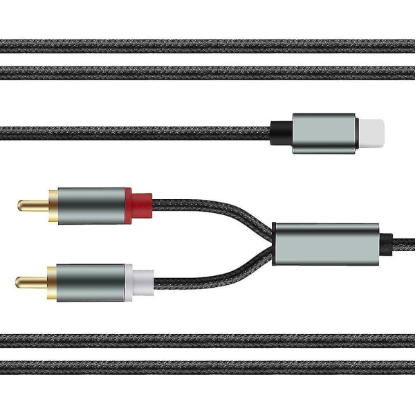 Lightning till RCA-kabel Audio Aux-adapter, Stereo Y-splitteradapter för utvalda iPhone, iPad för ström, bil, hemmabio, högtalare