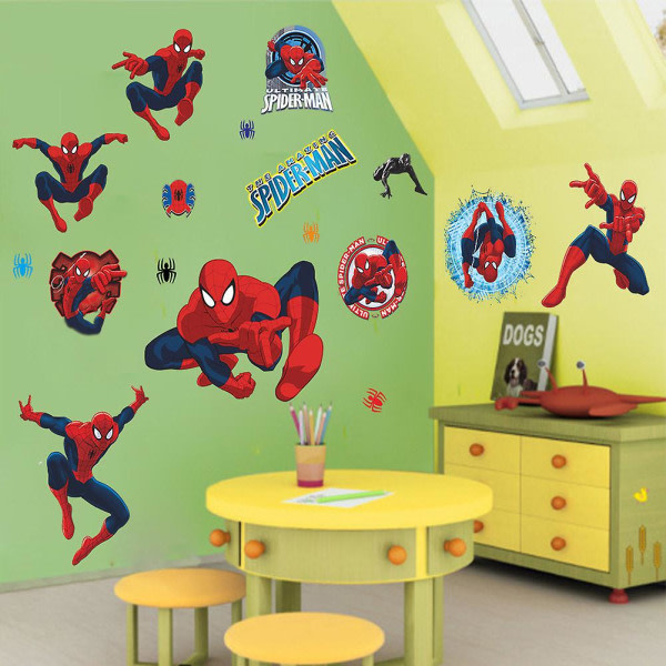 De fantastiske Spiderman veggklistremerkene for barneromsett