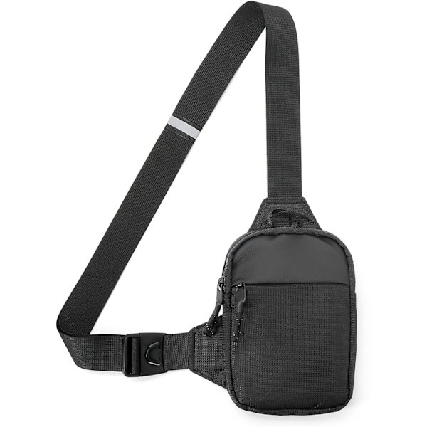 Crossbody taske, Crossbody taske Vandtæt Mænd og Kvinder Vandring Udendørs Sport (6.1\"x8.3\" L Sort)