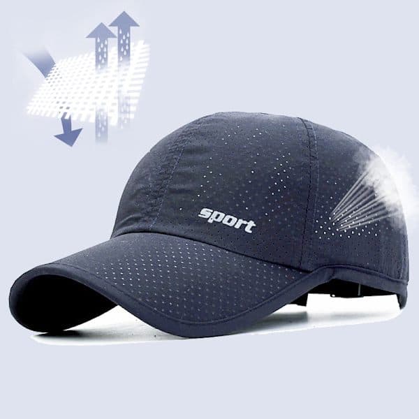 Herr Dam Sommar Keps Snabbtorkande Hattar Unisex Andningsbar Mörkgrå one size Dark gray