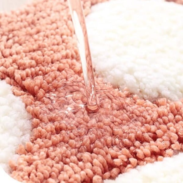 Tassformade badrumsmattor Vattenabsorberande halkfria (Rosa)