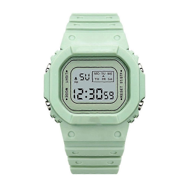 Elektroniska digitala barnklockor, lysande multifunktionell sportklocka, present Green