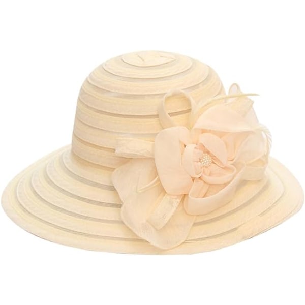 Fashion Women Wide Brim Lace Sun Hat Flower Detail Foldable Beach Cap Summer Outdoor Hat Large Sun Hat