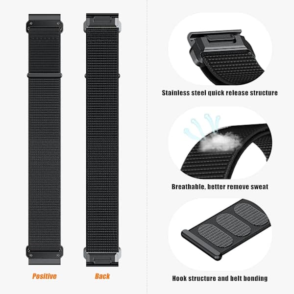 Nylonrem til Fenix 6s Pro til Garmin Fenix 7s 6s 5splus D2 Delta S Smart 20 mm nylonurrem
