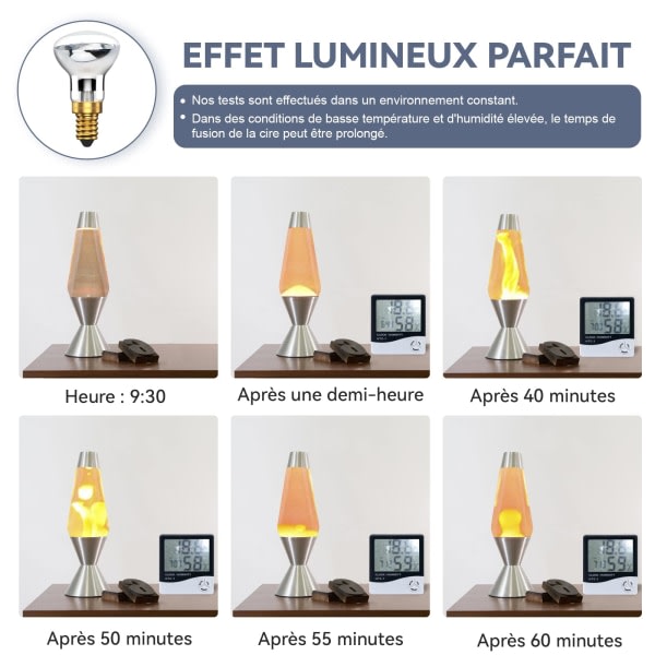 Lava Lampe 25W E14 R39 Varmt Hvit Reflektorlampe SES Liten Edison Skruepære Spotpære (4-pakning)