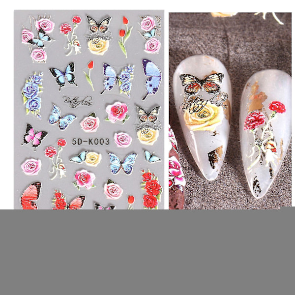 Nagelstickers Blandade Nagelstickers Nagelstickers Nagelkonst Delikata Dekorativa Stickers Klistermärken K003