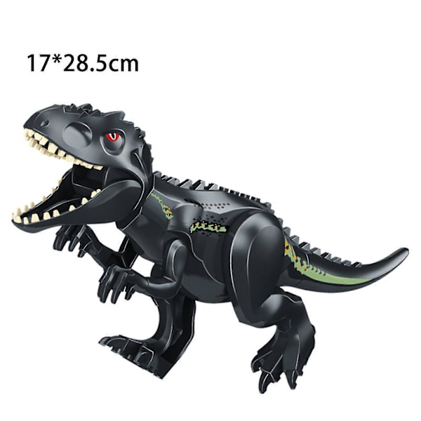 Dinosauriefigurer, Indominus T Rex-klossar, Stor dinosauriekloss, Barnkalas Black Tyrannosaurus rex