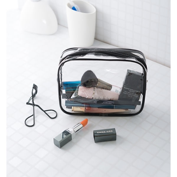 3-pack Translucent Transparent Toiletry Meikkipussi läpinäkyvä