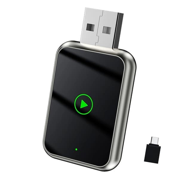 Trådløs CarPlay-adapter til iPhone, konverterer kablet til trådløs Apple CarPlay-adapter, USB & USB-C/Type-C