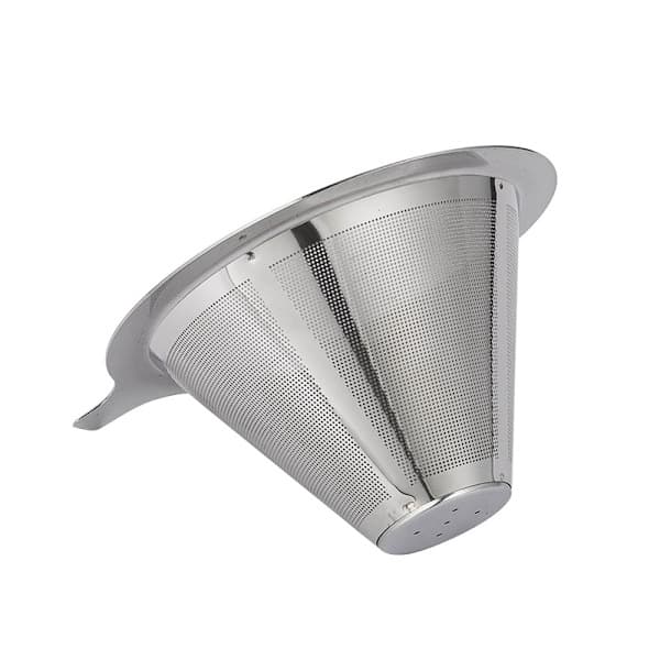 Kaffefilter i rustfrit stål, papirløst, permanent pour-over filter til brygning af én kop, til manuel kaffemaskine