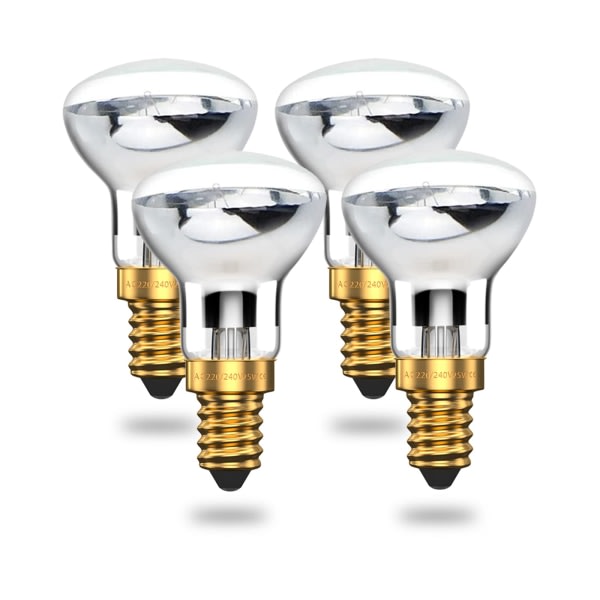 Laavalamppu 25W E14 R39 Lämmin valkoinen heijastinlamppu SES Pieni Edison Ruuvainen Hehkulampun kohdevalolamppu (4 kpl pakkaus)