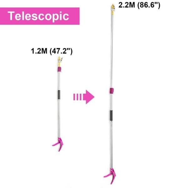 Teleskooppiset oksasakset - Max - Punainen - Pituus 60-100 cm - Hedelmäleikkuri - 40 mm terä