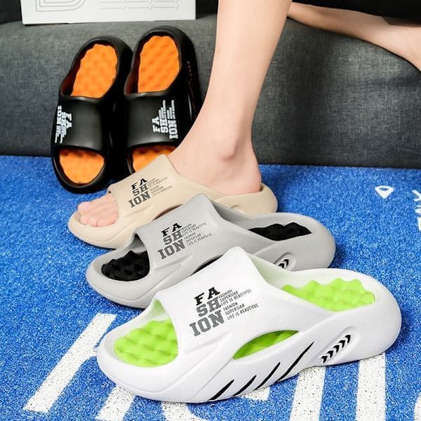 Sommer massage hjemmesko til mænd indendørs blød sål afslappede hjemmesko mænd klipklappere mænd sandaler grå sort 46/47 grå sort 46/47 Grå Sort 46/47 Grey Black 46/47