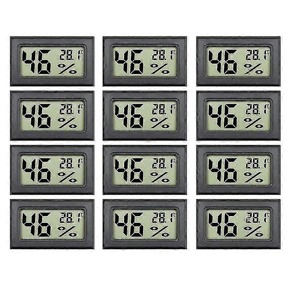12 Pakke Mini Små Digitale Elektroniske Temperatur Fugtighedsmålere Indendørs Termometer Hygrometer LCD Display Celsius