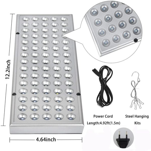 25W LED Grolys, LED Grolys, Fuld Spektrum Grolys, Grolys, Spirelys til Indendørs Planter, Grøntsager og Blomster