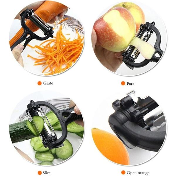 Kuorijat Monitoiminen 360 Asteen Kiertokeittiötyökalu Vihannekset Hedelmä Peruna Porkkana Kuorija Orange