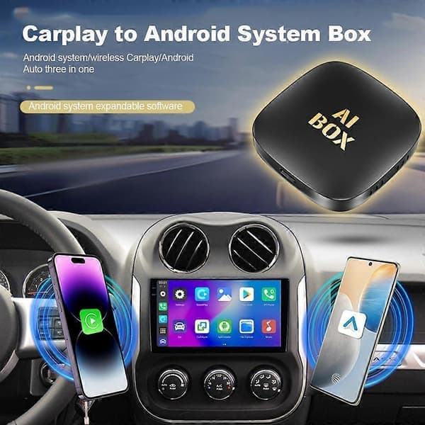 Android 13 Bil AI-boks Kablet til Trådløs Carplay & Android Auto-adapter Smart Ai-boks For Netflix Youtube Biltilbehør Intelligente Systemer 2GB 32GB