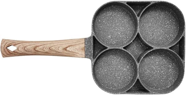 Non-stick stekepanne med 4 hull, pannekakepanne, stekt egg, hamburgerpanne
