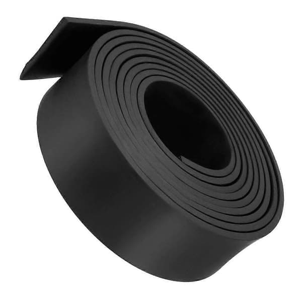 Massiv rektangulär gummilist, 50 mm bred, 5 mm tjock, 3 meter lång, svart (50 mm x 5 mm x 3 meter).