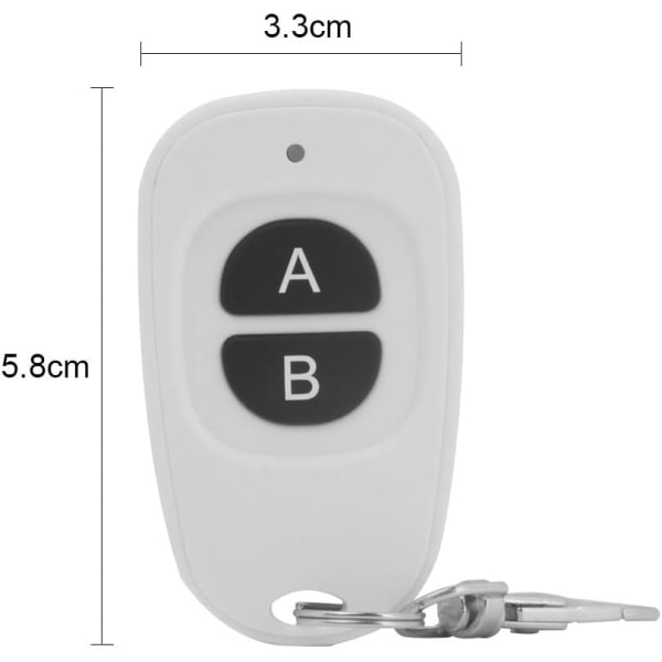 2 st knapp RF trådlös relä sändare fjärrkontroll 433 MHz avstånd upp till 30-50m för elektrisk garageport/elektrisk gardin/vattenpumpmotor