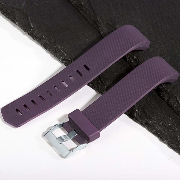 INF Fitbit Charge 2 armbånd silikone 3-pak (S) Sort/Blå/Lilla Black/Blue/Purple
