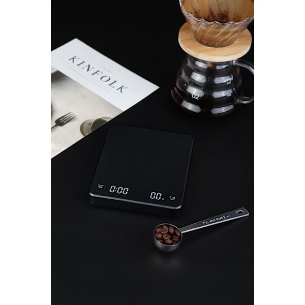 INF Genopladelig Kaffevægt med Timer 3 kg / 0,1 g Sort
