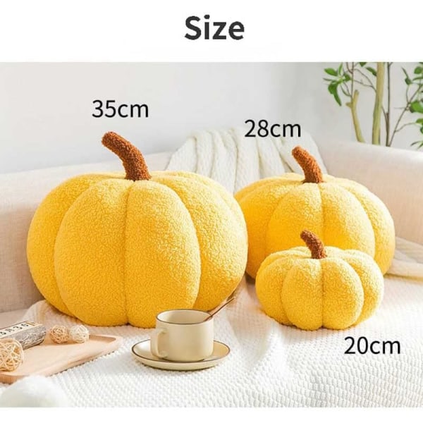 Höstens halloween pumpa plysch pumpa leksak fluffig fylld pumpa kastkudde mjuk dekoration (20cm)