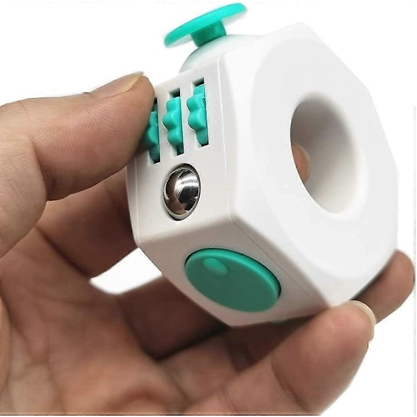Fidget Cube Afstressningsring Legetøj til Angstlindring (Lysegrøn)