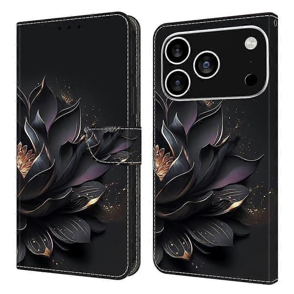 Kompatibel med iPhone 17 Pro Max Fodral Magnetisk Stängning 3D Mönster Läder Plånboksfodral