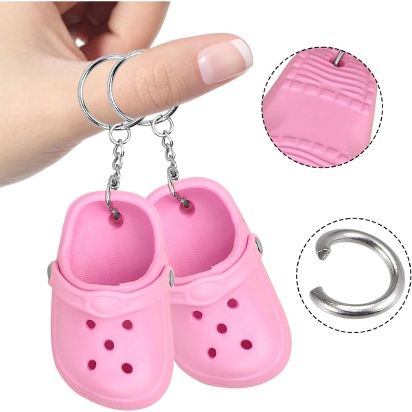 2PCS Mini Sko Nøkkelring for Nøkler Sko Nøkkelring Hvit Rosa Bil Nøkkelring for Kvinner Barn Nøkkelringer Kvinner Søt Nøkkelring Morsomme Bil Tilbehør Pink