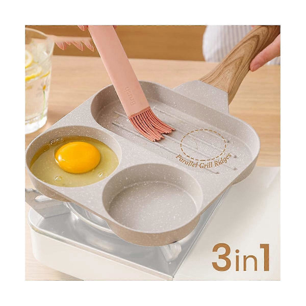 Äggpanna, Äggstekpanna, 3-i-1 Frukostpanna, Äggpanna, Hälsosam Köksutrustning Äggkokarpanna