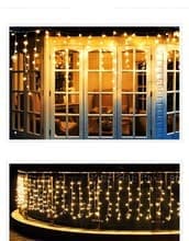 20m 600 LED Istapper Lys for Julehage, Lysgardin, Varm Hvit