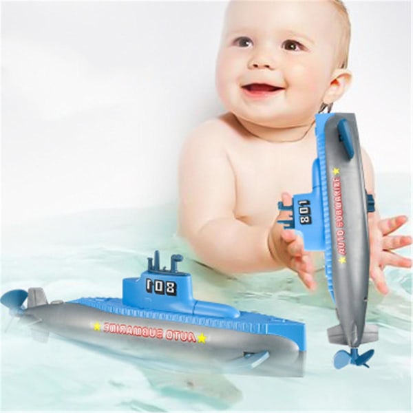 9-tommers badekar opprullet lekebåt Babylekemodell Ubåt Spedbarnsgave Muggfri