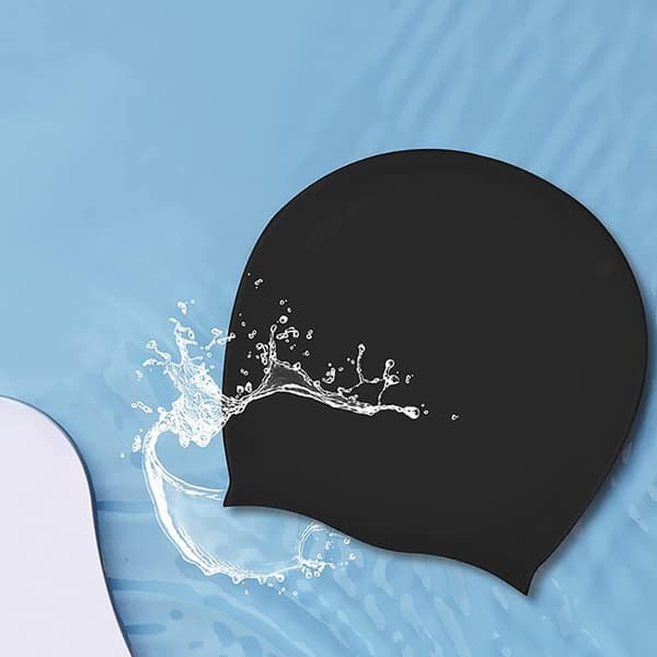 Voksen badehette, silikon badehette, stor badehette, langt hår, badehette, ørebeskyttelse, badehetter, designet for langt hår, dreadlocks, vever, hår