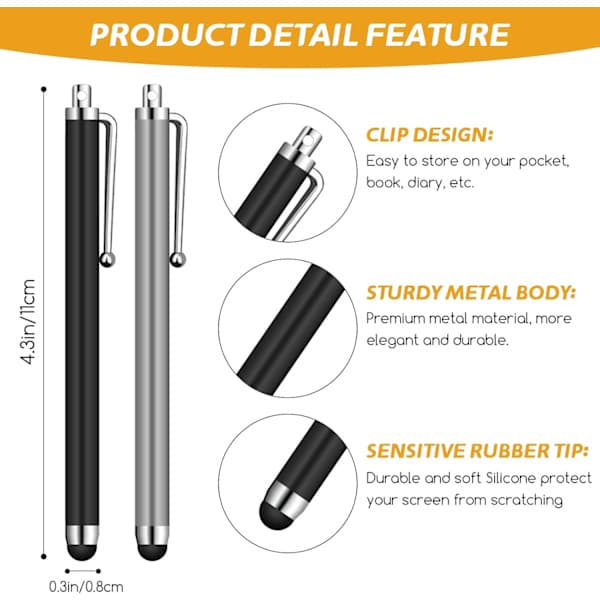 Stylus Multicolor Universal Kapacitiv Touch Screen Pen til iPad Tablets iPad Mini iPad Pro iPad Air med Ultra Følsom Præcision Skrivning Tegning
