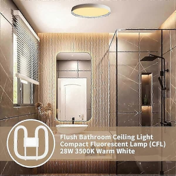 GR10q 4-Pin 28W 3500K Varmvit 2D CFL Lampa 2000LM[JUN]