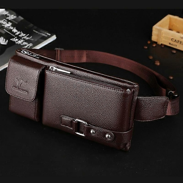 Sling Bag Bröst Axelväska Brown