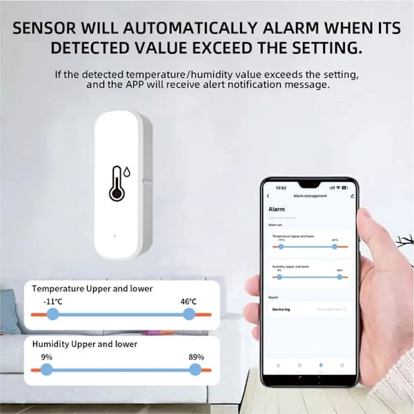 1 x Tuya Wifi Temperatur- og fuktighetssensor Innendørs Termometer Hygrometer 1